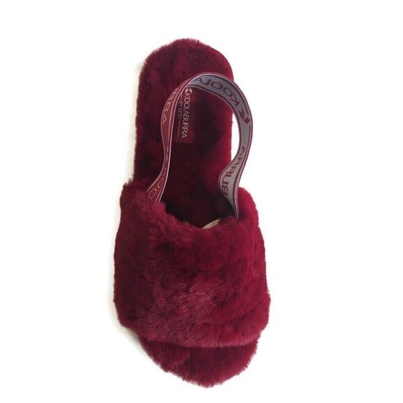 Koolaburra By UGG Fuzz'n II Slide Slipper Womens Size 7 Sandal Rose Red 1116914 - Picture 2 of 8